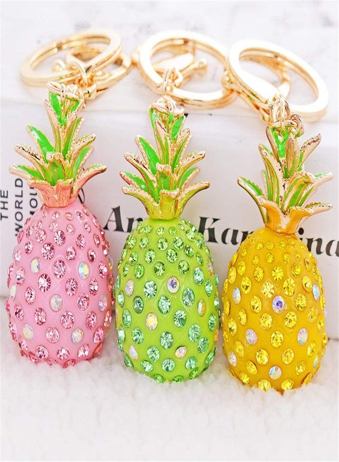 Bestdays Pineapple Rhinestone Alloy Resin Women Car or Bag Keychain (Pineapple-Pink) - Image 5