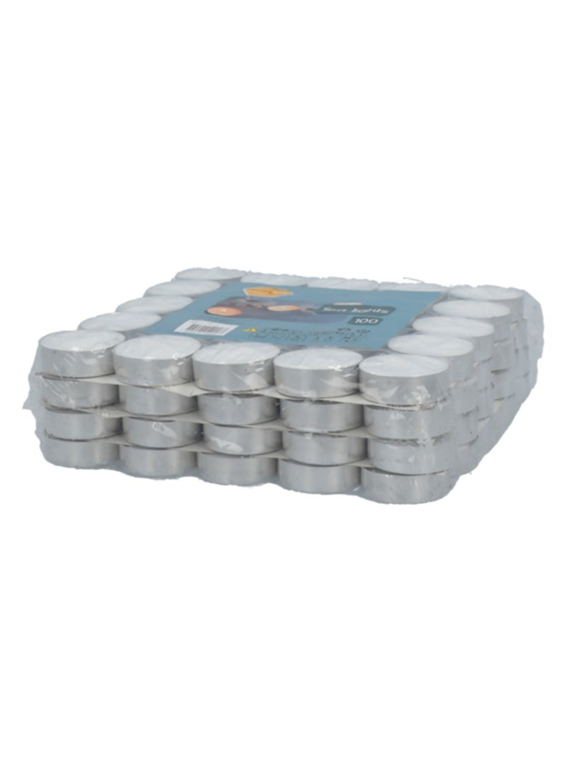 HONEY BEE 100 Piece Unscented Tea Light Candles White - Image 1