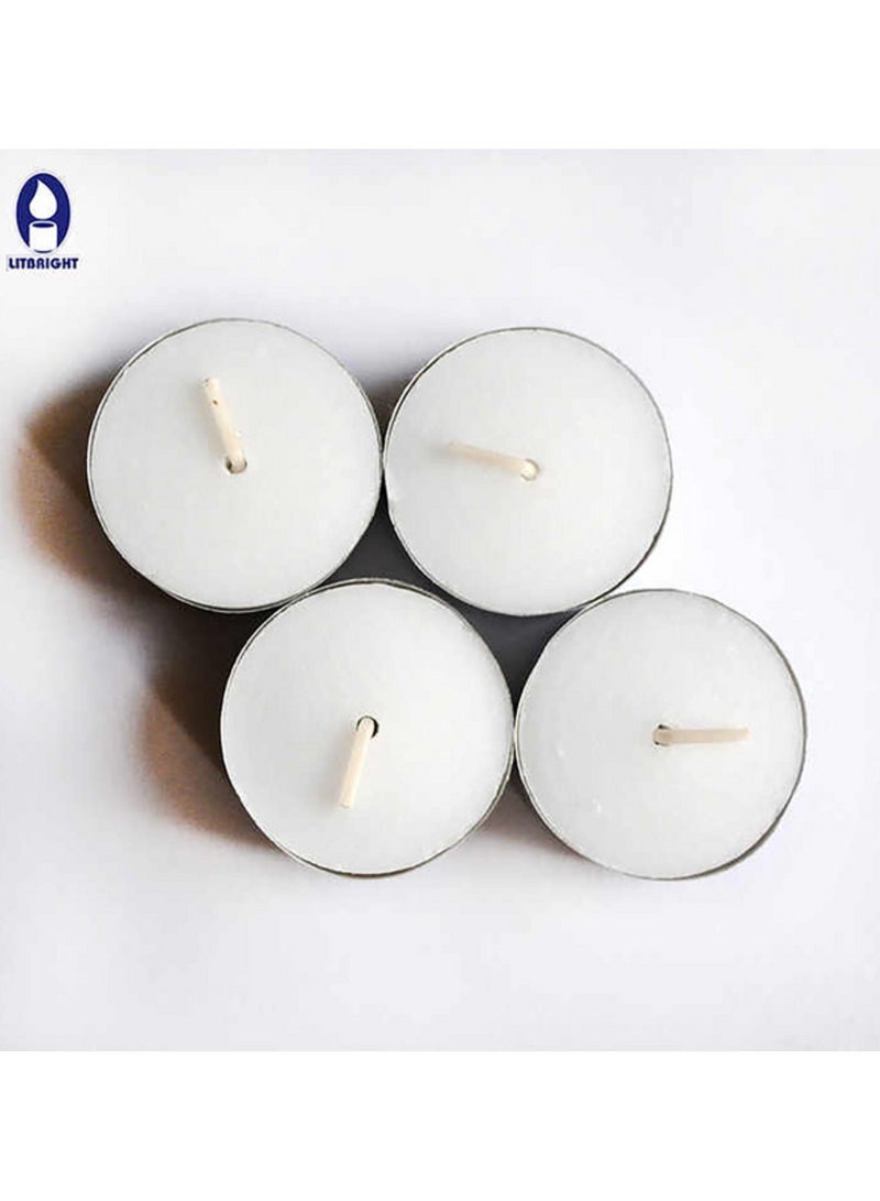 HONEY BEE 100 Piece Unscented Tea Light Candles White - Image 3