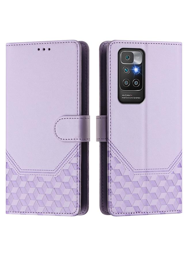 اس-توب جراب لهاتف Redmi 10 2022 / 2021 جراب هاتف جلدي منقوش بتقنية RFID على شكل قرص العسل - Image 2