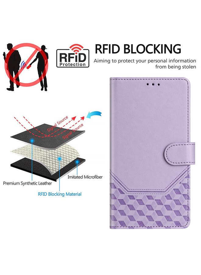 اس-توب جراب لهاتف Redmi 10 2022 / 2021 جراب هاتف جلدي منقوش بتقنية RFID على شكل قرص العسل - Image 4