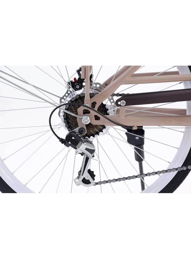 GT-Wheel - Lady Bike 24 Inch Retro Urban Bicycle Women Step-Through 7 Speed Commuter - Image 1