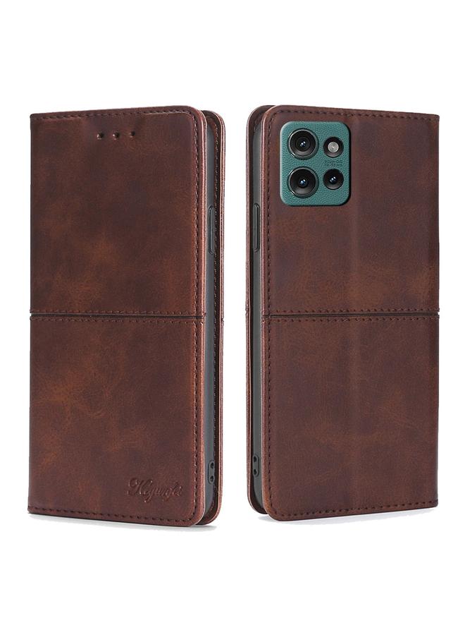 اس-توب جراب لهاتف Motorola Edge 50 5G جراب هاتف من الجلد المغناطيسي بنسيج البقر - Image 1