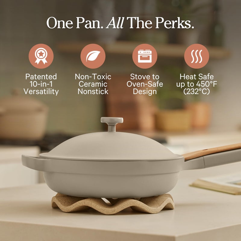 Our Place Always Pan 2.0 | 10.5" Ceramic Pan with Modular Lid, Steamer Basket & Spatula | Patented 10-in-1 Nonstick, Non-Toxic Cookware Made Without PFAS | Induction & Oven-Safe up to 450Â°F | Steam - Image 2