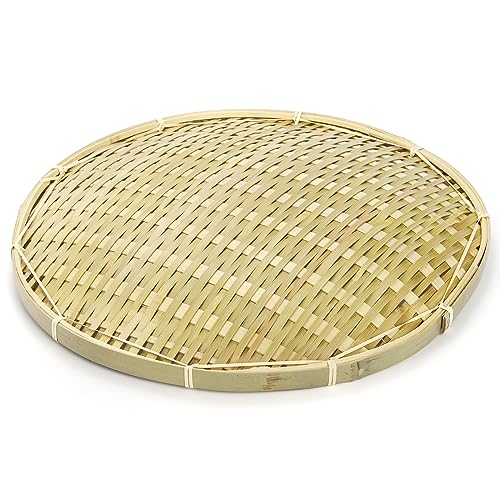 ZENFUN 4 Packs Bamboo Basket Tray, 12 In Round Hand Weave Bread Baskets for Serving, Woven Fruit Basket, Rattan Serving Basket for Garden, Daily Dinning, Kitchen Organization, Stackable - Image 3