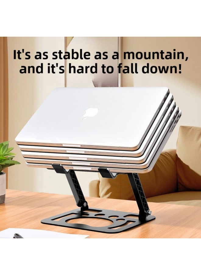 Laptop Stand Metal Tablet Support Stand Portable Lifting Height Increasing Desktop Office Adjustable Multifunctional-Color:/carbon Steel Haoyue Silver Computer Stand + 5 Ins Stickers  - Image 4