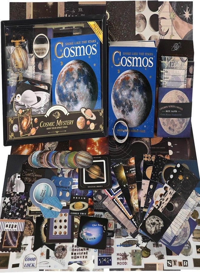 GDNK مجموعة أدوات سكرابوكينغ GDNK Cosmos، دفتر ملاحظات A6 مع ملصقات، أوراق زخرفية، أدوات تدوين، مجموعة حرفية لصنع سكرابوكينغ يدوياً وكهدية - Image 1