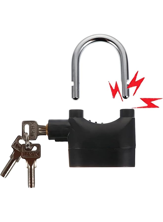 PROMASS Alarm Lock, Anti Theft Locks Loud Alarm Lock Universal Security Alarm Lock System Anti-Theft Weatherproof for Door Motor Bicycle Padlock with 3 Keys - Image 1