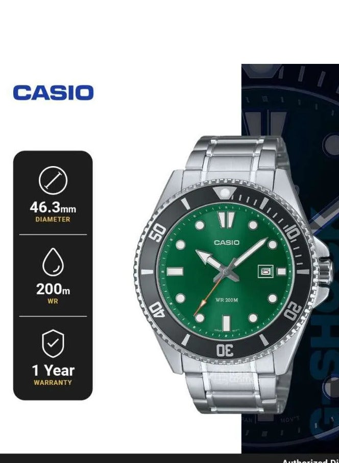 Casio Watch: Silver MDV-107D-3A2VDF - Image 3
