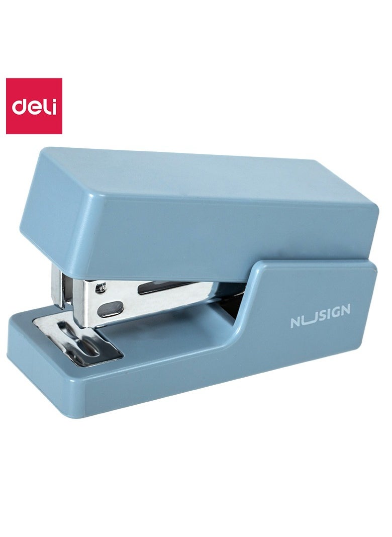 Deli - Deli Nusign ENS083 Portable Stapler with 830 Staples, 12-Sheet Capacity, Anti-Skid Base & Spring-Loaded Mechanism - Blue - Image 1