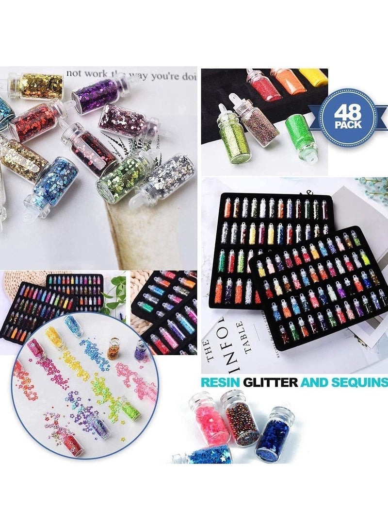 أوريتي 48 زجاجة من بودرة طلاء الأظافر اللامعة والترتر - Image 3