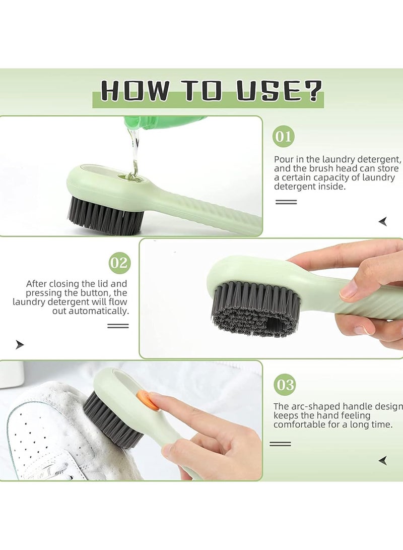 Plastic Soap Dispensing Cleaning Brush With Handle | Scrubbing Reusable Washing Shoe Brush For Shoes Clothes Cleaning | Pack Of 1 - Image 3