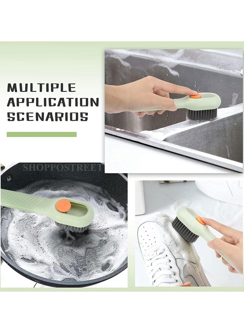 Plastic Soap Dispensing Cleaning Brush With Handle | Scrubbing Reusable Washing Shoe Brush For Shoes Clothes Cleaning | Pack Of 1 - Image 5