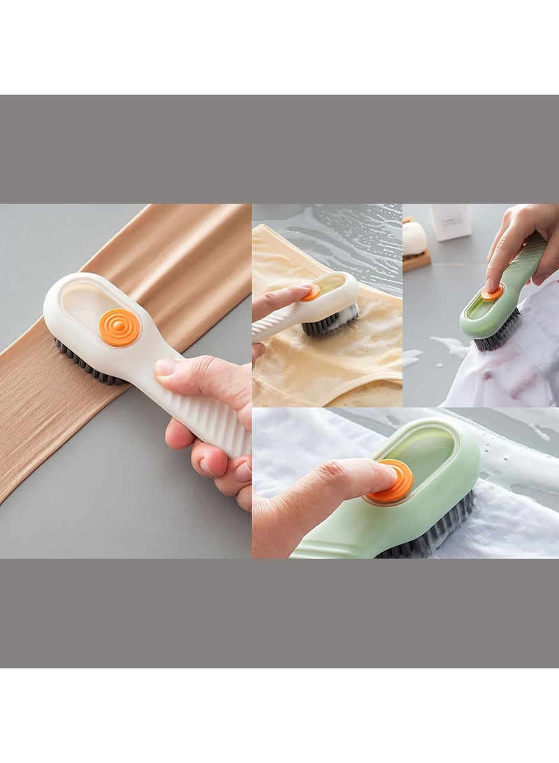 Plastic Soap Dispensing Cleaning Brush With Handle | Scrubbing Reusable Washing Shoe Brush For Shoes Clothes Cleaning | Pack Of 1 - Image 2