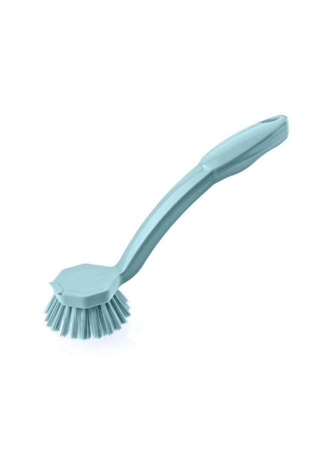 Titiz Plastik فرشاة غسيل أطباق متينة منحنية بمقبض مريح، شعيرات تنظيف عميقة للاستخدام في الأحواض والمطابخ، 5.9 × 6.3 × 23.5 سم، لون أزرق - Image 1