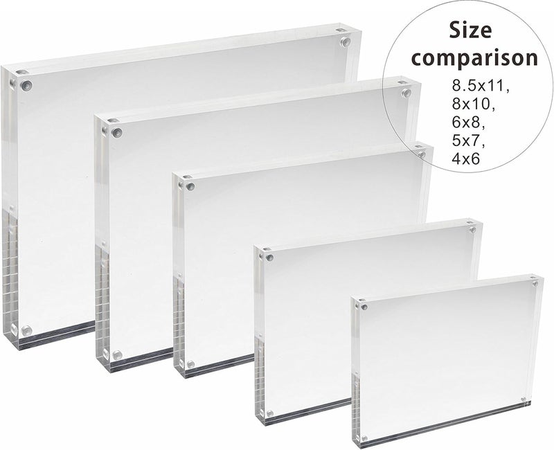 Al Raied ARS® 8 x 10 Inch Clear Acrylic Wall Mount Floating Picture Frame – A4 Letter Size Double Panel Photo Display Frame - Image 3