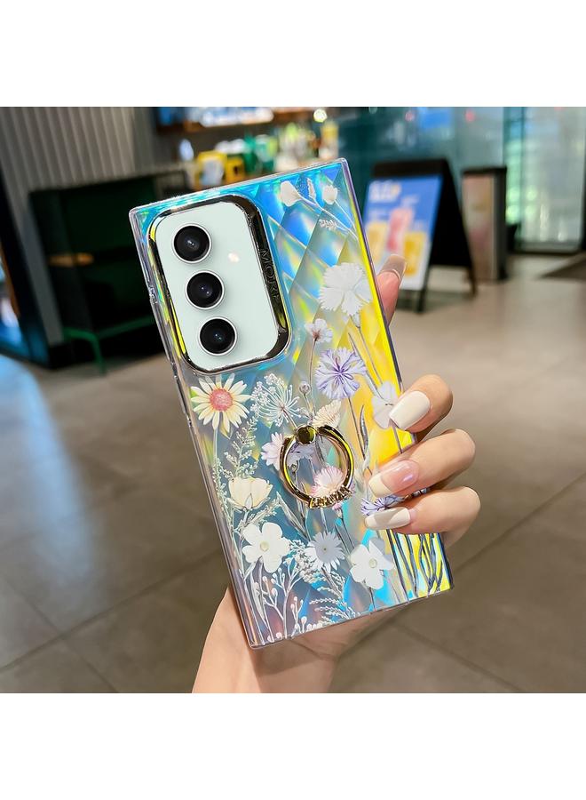 اس-توب جراب لهاتف Samsung Galaxy S23 FE 5G مزود بحلقة زهرة مطلية بالكهرباء بالليزر مع جراب هاتف TPU - Image 1