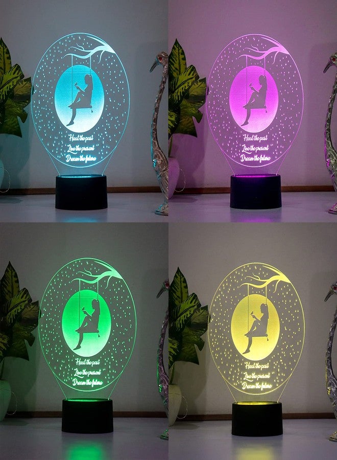 StarLaser مصباح ستار ليزر ثلاثي الأبعاد بتصميم قمر أكريليك، هدية مثالية لأعياد الميلاد، مصباح طاولة مكتبي بسبعة ألوان متغيرة مع جهاز تحكم عن بعد - Image 3