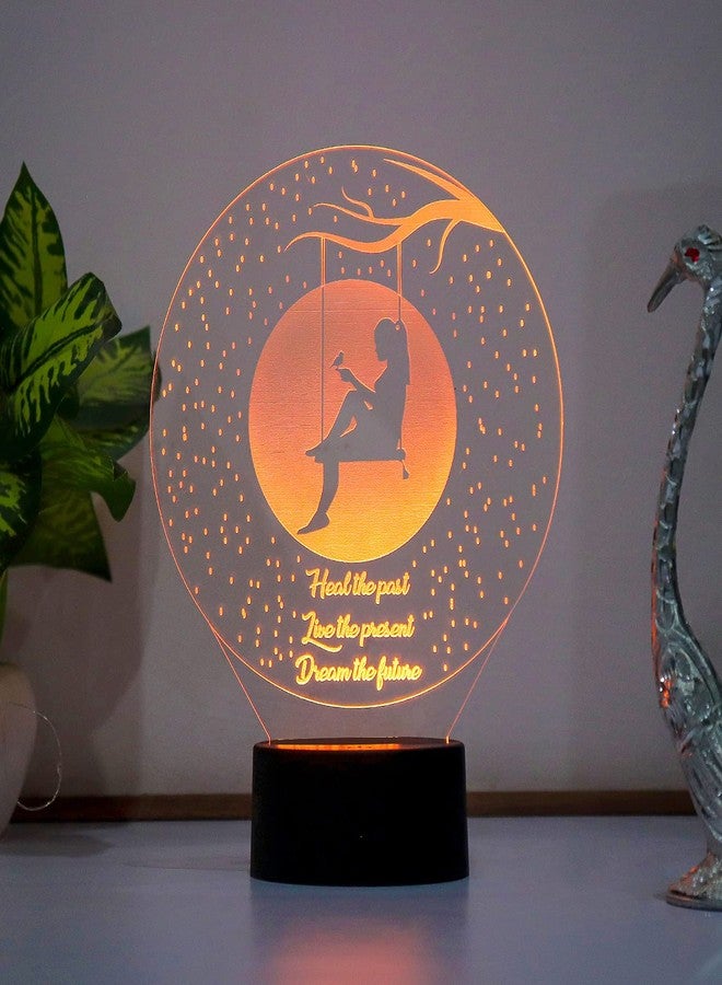 StarLaser مصباح ستار ليزر ثلاثي الأبعاد بتصميم قمر أكريليك، هدية مثالية لأعياد الميلاد، مصباح طاولة مكتبي بسبعة ألوان متغيرة مع جهاز تحكم عن بعد - Image 1