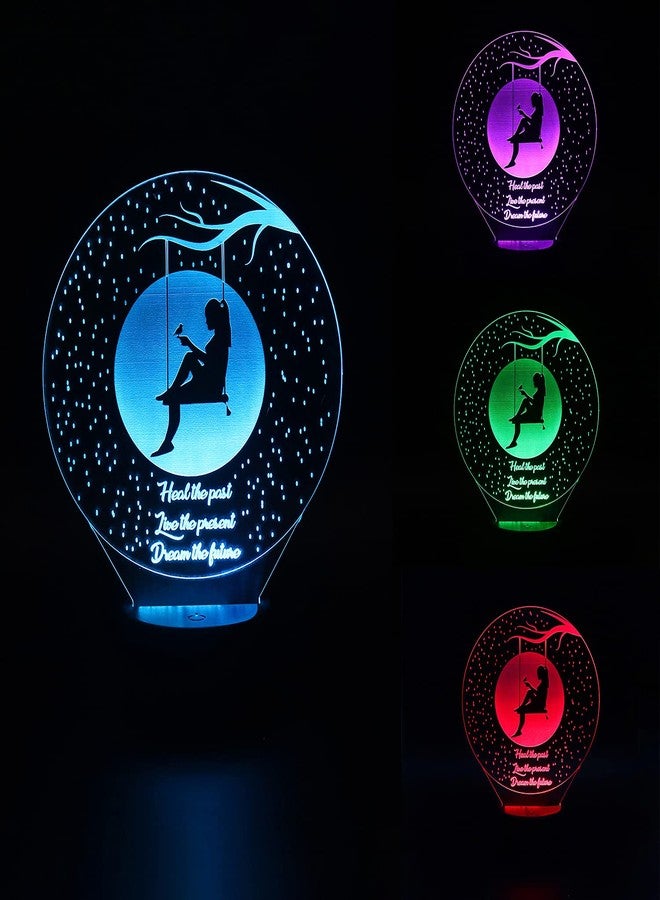 StarLaser مصباح ستار ليزر ثلاثي الأبعاد بتصميم قمر أكريليك، هدية مثالية لأعياد الميلاد، مصباح طاولة مكتبي بسبعة ألوان متغيرة مع جهاز تحكم عن بعد - Image 2