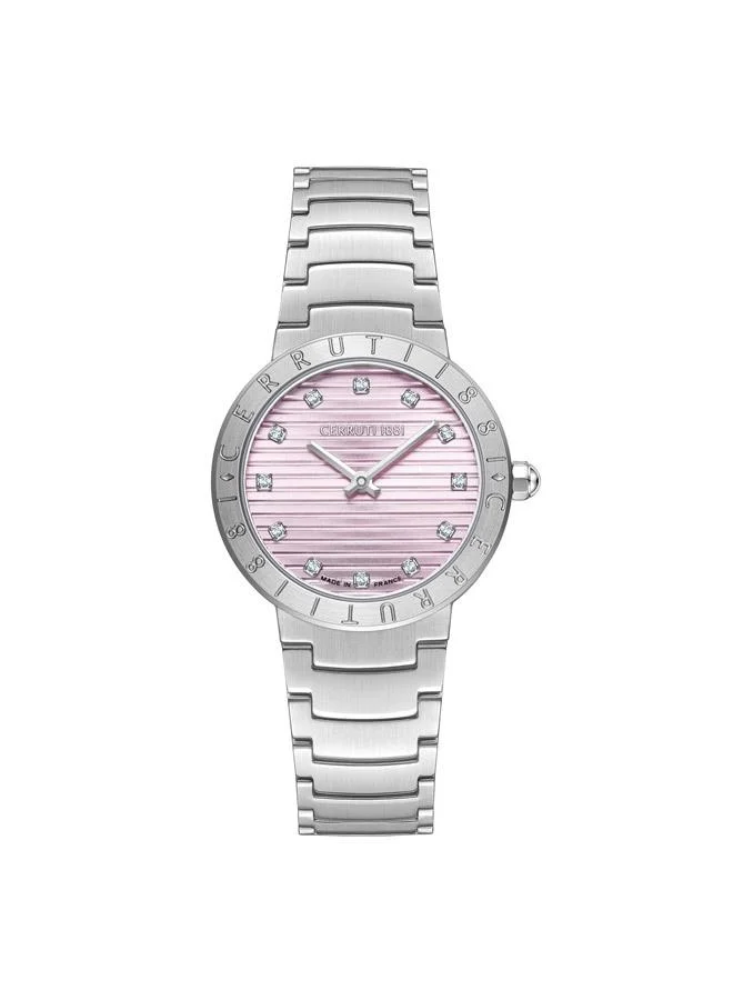 شيروتي 1881 Filiano Analog Pink Watch For Women Sapphire Coated Flat Glass And Stainless Steel Bracelet 30mm Water Resistant 5 ATM - CIWLA0043201
