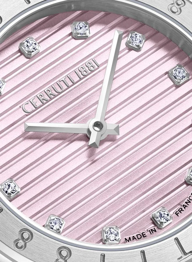شيروتي 1881 Filiano Analog Pink Watch For Women Sapphire Coated Flat Glass And Stainless Steel Bracelet 30mm Water Resistant 5 ATM - CIWLA0043201