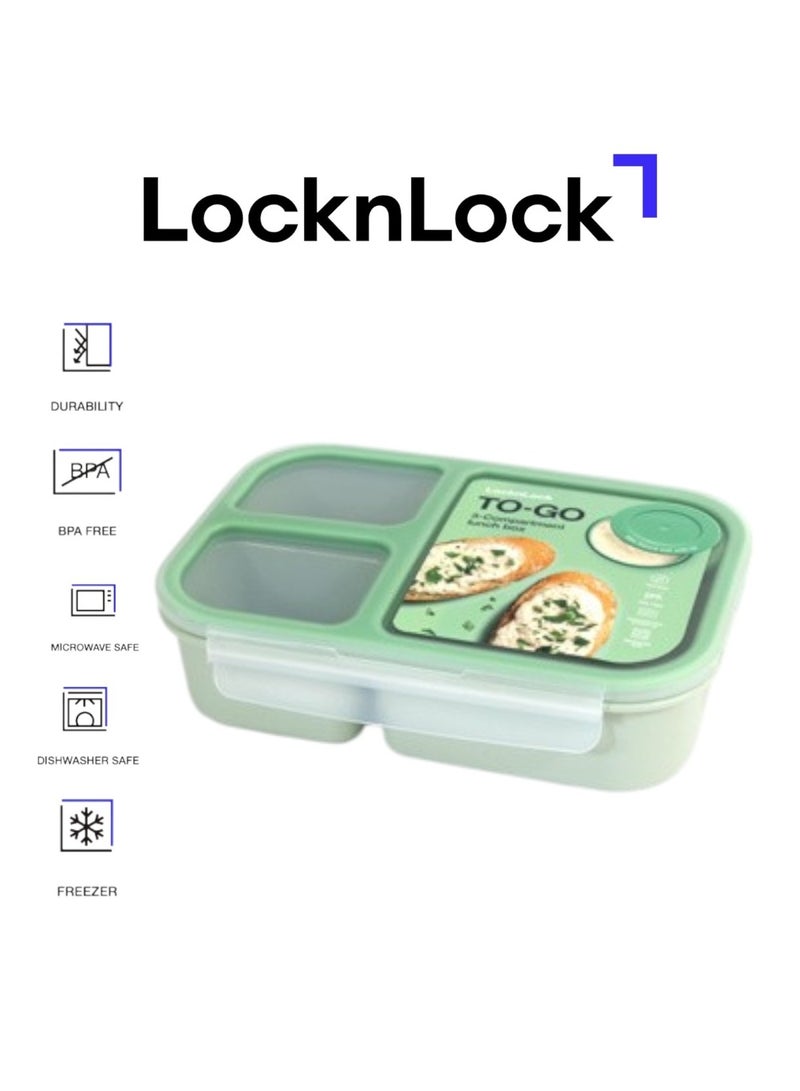 لوك آند لوك علبة غداء لوك لوك تو جو سعة 980 مل بنكهة النعناع - مقاومة للتسرب، صغيرة الحجم، آمنة للاستخدام في الميكروويف - Image 1