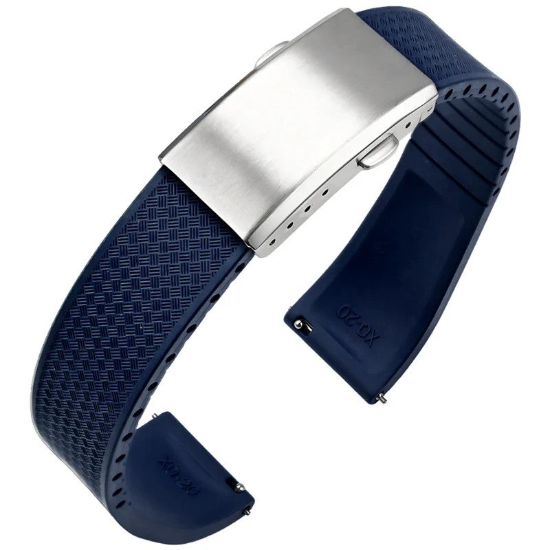 Bluejw New Replacement Waterproof CTS Fluorine FKM Rubber Watch Strap 20mm 22mm Quick Release Cuttable Bands for Universal Watch – Durable & Comfortable Replacement Watch Strap - Image 1