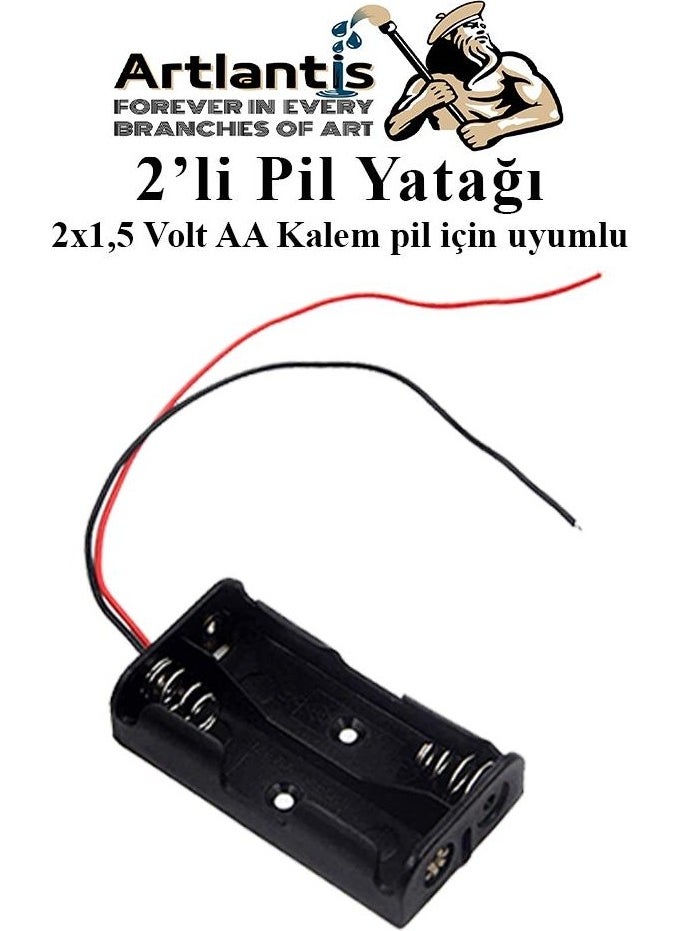 Artlantis 2 Li Battery Holder Experiment 3 Battery Holders Battery Box Aa Pen Thick Battery 2x1.5 Volt Spring Battery Holder  - Image 2