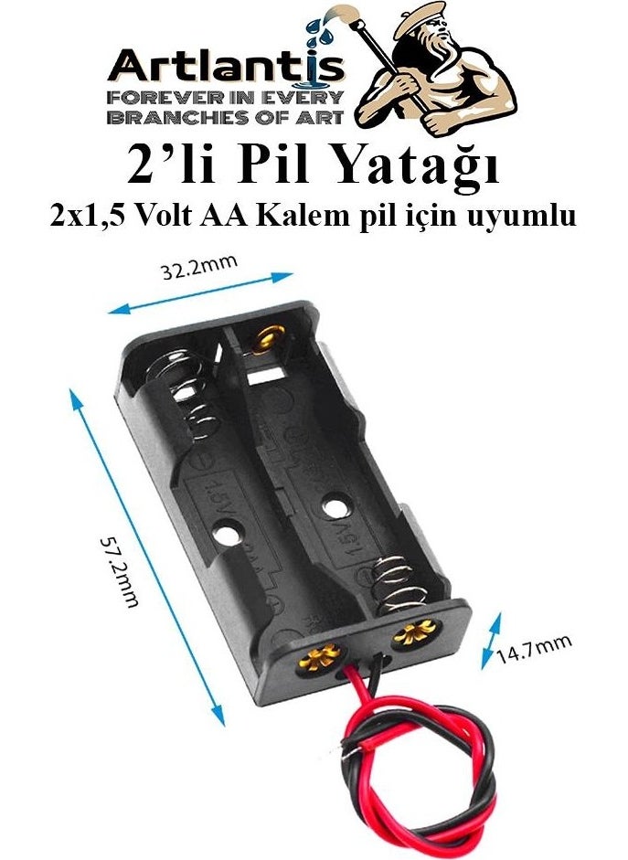 Artlantis 2 Li Battery Holder Experiment 3 Battery Holders Battery Box Aa Pen Thick Battery 2x1.5 Volt Spring Battery Holder  - Image 4