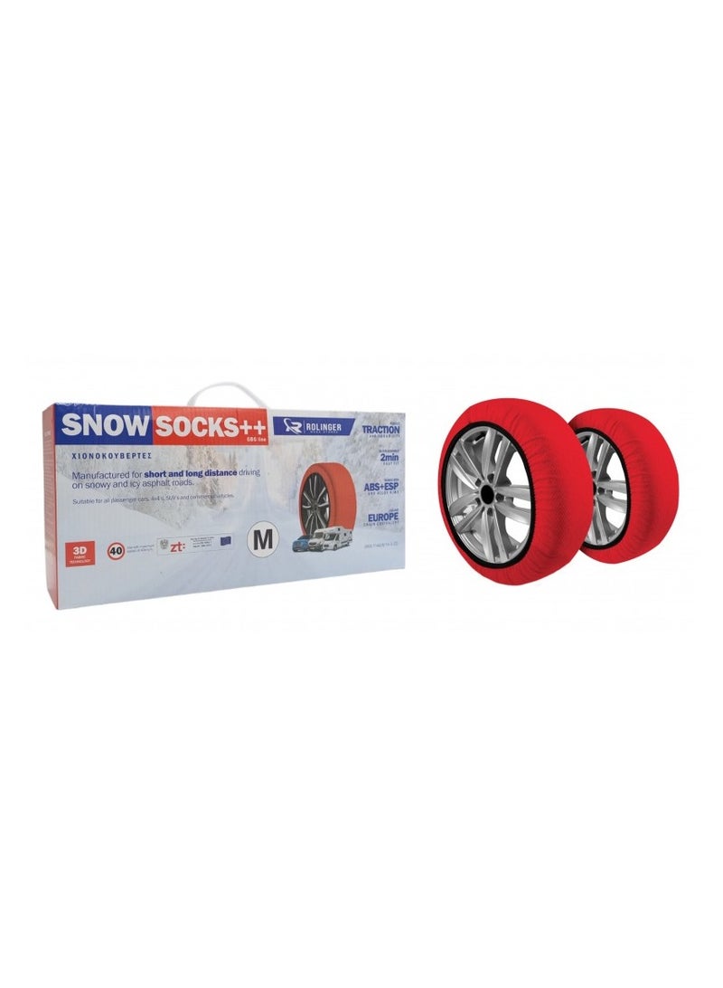 Auto Snow Socks for Tires, Emergency Snow Traction for Vehicles Safe Travel on Ice, Frost, Snow, Extra Durable Snow Chains Equivalent Tire Chain Alternative Tire Socks Active Series in black(SIZE M) - Image 3