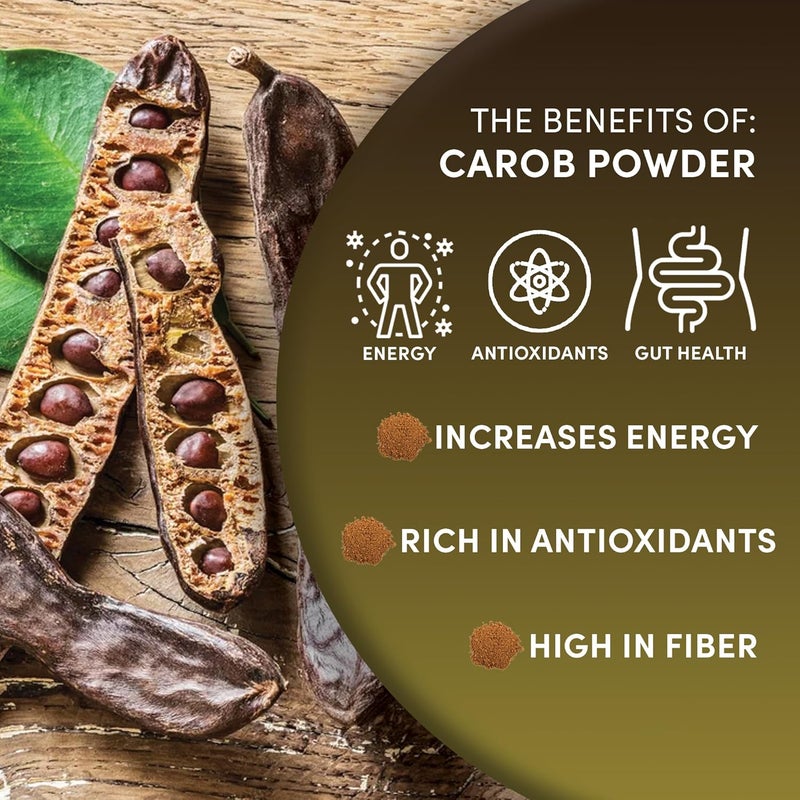 Worldwide Botanicals مسحوق الخروب العضوي من Worldwide Botanicals - تحميص متوسط، خالي من الغلوتين، منخفض الدهون، بديل صحي للشوكولاتة، 1 رطل - Image 5