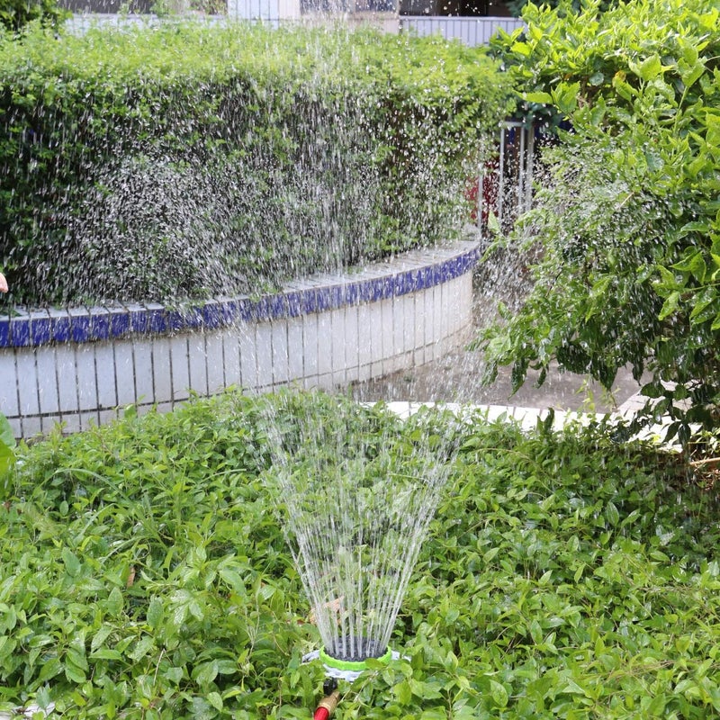 STYDDI Turret Pattern Sprinkler, 8-Pattern Stationary Water Sprinkler on Metal Decorative Base for Watering Small and Large Yards, Lawns, Garden or Odd Shaped Areas, Covers up to 1,225 sq. ft. - Image 2
