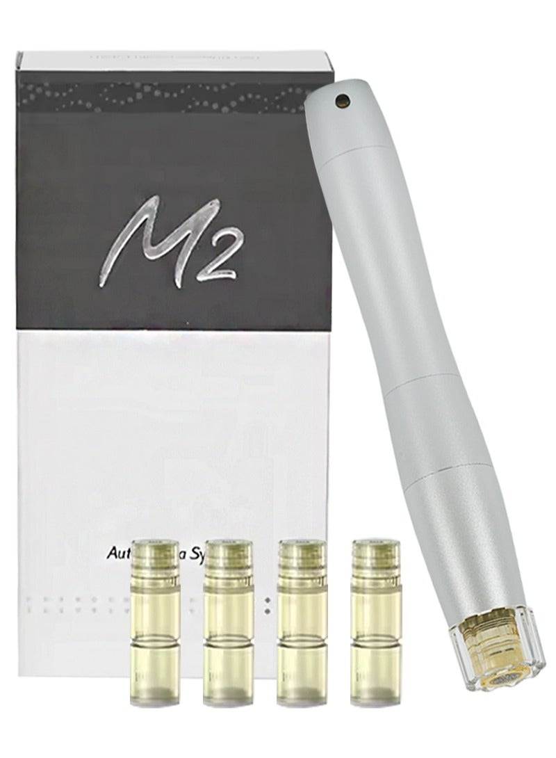 أوهوما قلم الوخز بالإبر الدقيقة M2 Hydra Pen - قلم وخز بالإبر الدقيقة لاسلكي أوتوماتيكي احترافي مع 4 خراطيش - قلم للعناية بالبشرة للوجه والجسم ونمو الشعر - Image 1