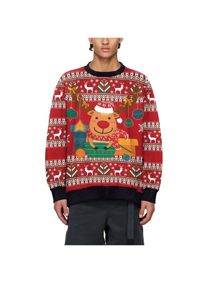 إسكدنيا جنس واحد عيد الميلاد القفز كرتون مطبوعة سترة سويتشرت الخريف الشتاء قمم الملابس - Image 1