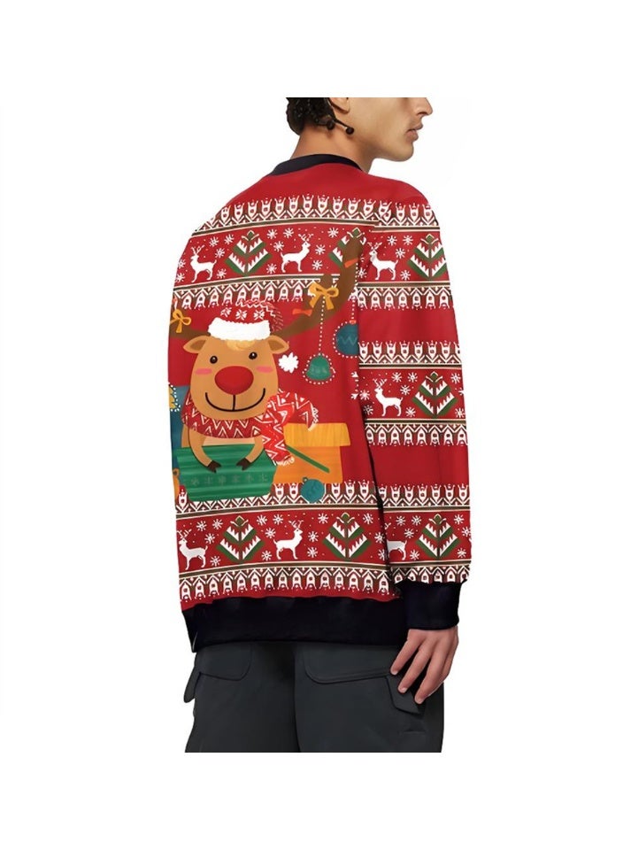 إسكدنيا جنس واحد عيد الميلاد القفز كرتون مطبوعة سترة سويتشرت الخريف الشتاء قمم الملابس - Image 2