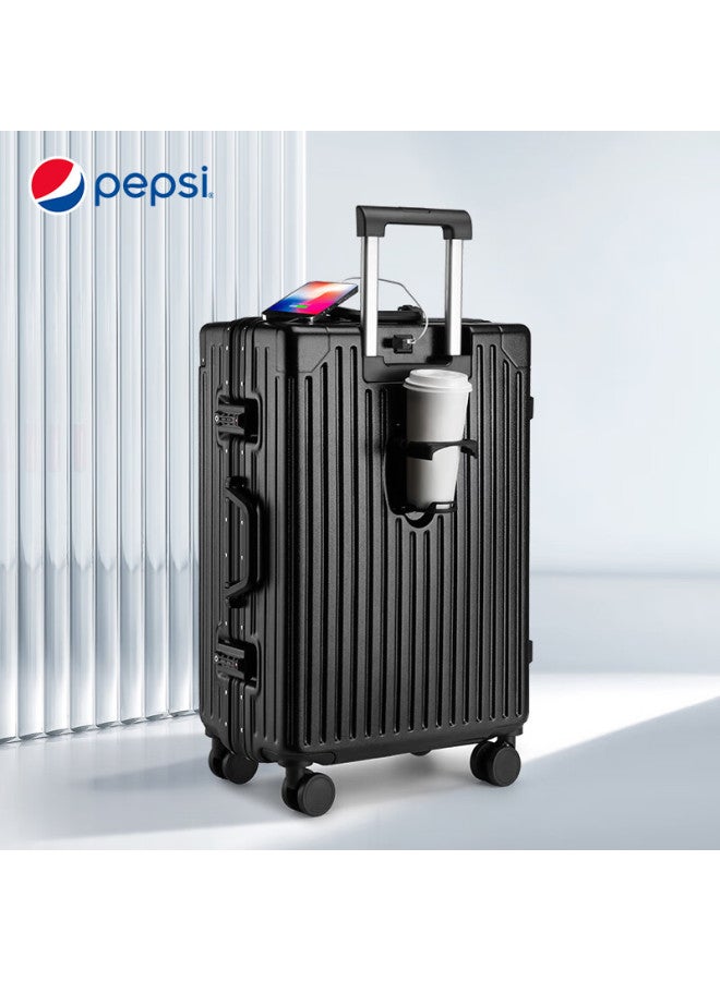 Pepsi Aluminum Frame Suitcase For Men And Women, 22-inch Large Capacity Travel Luggage With Spinner Wheels, Student Business Trolley Case With Password Lock - Image 5
