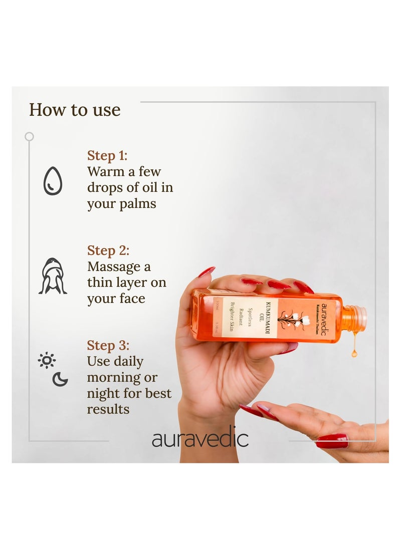 Auravedic - Auravedic Kumkumadi Oil, 100 Ml. Kumkumadi Face oil for Glowing Skin. Kumkumadi Tailam from kerala. - Image 1