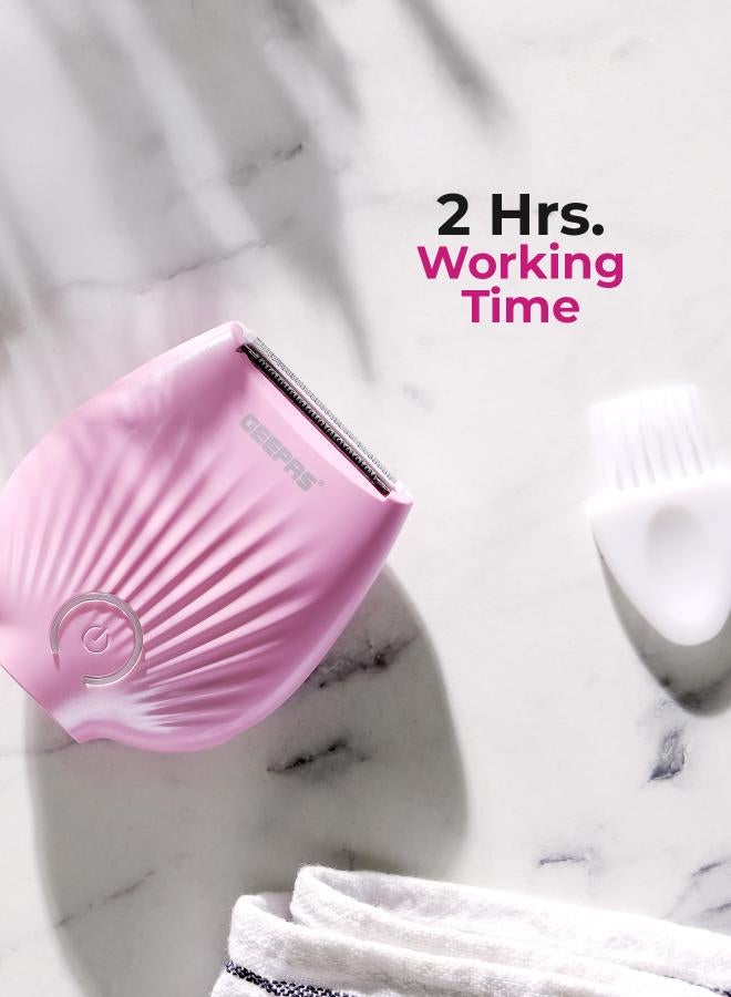 GEEPAS Rechargeable Electric Mini Lady Shaver White and Pink - Image 3
