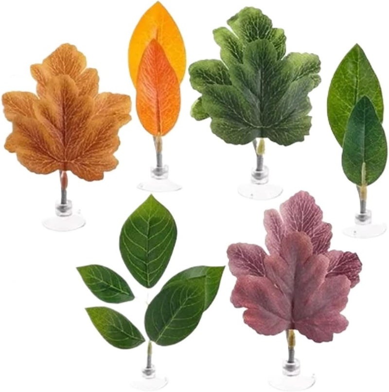 16 Pcs Fish Spawning Ornamental Artificial Leaf Hammock Pets Tank Decor Betta Relax Play Plants Aquarium Decoration(ColorA7) - Image 1