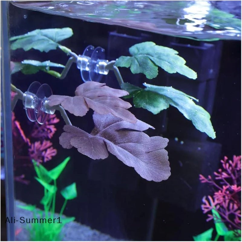 16 Pcs Fish Spawning Ornamental Artificial Leaf Hammock Pets Tank Decor Betta Relax Play Plants Aquarium Decoration(ColorA7) - Image 4