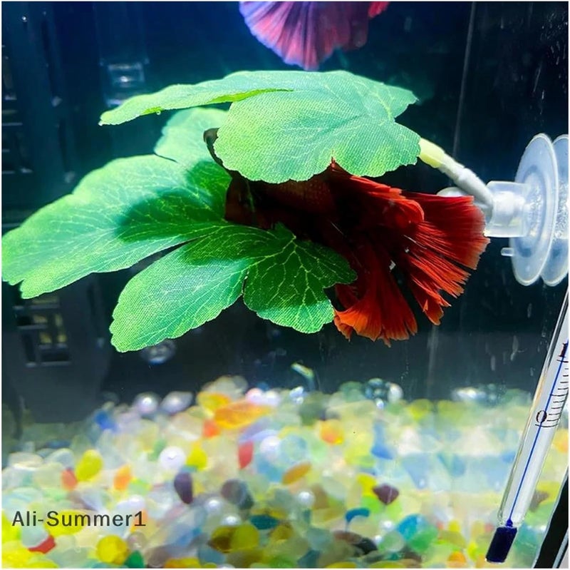 16 Pcs Fish Spawning Ornamental Artificial Leaf Hammock Pets Tank Decor Betta Relax Play Plants Aquarium Decoration(ColorA7) - Image 3