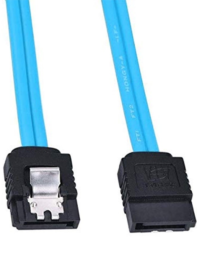 بشكل مختصر [حزمة من 6 قطع] كابل SATA III 3.0، (3 مستقيمة + 3 بزاوية) 19 بوصة/50 سم SATA III 6.0 جيجابت في الثانية 7 سنون مستقيمة/بزاوية قائمة HDD SSD Cd Driver، كابل بيانات Cd Writer مع مزلاج قفل (3 أزرق، 3 أحمر) - Image 5