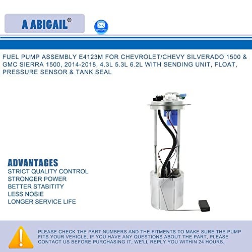 A ABIGAIL Fuel Pump E4123M, SP6714M Compatible with Chevy Pickup Silverado 1500 GMC Sierra 1500 2014-2018, 4.3L 5.3L 6.2L w/sending unit fuel pressure sensor - Image 3