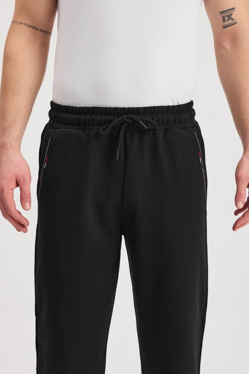 mmetalic Men's Black Bermuda Below Knee Capri Long Shorts with Side Pockets and Adjustable Elastic Waist