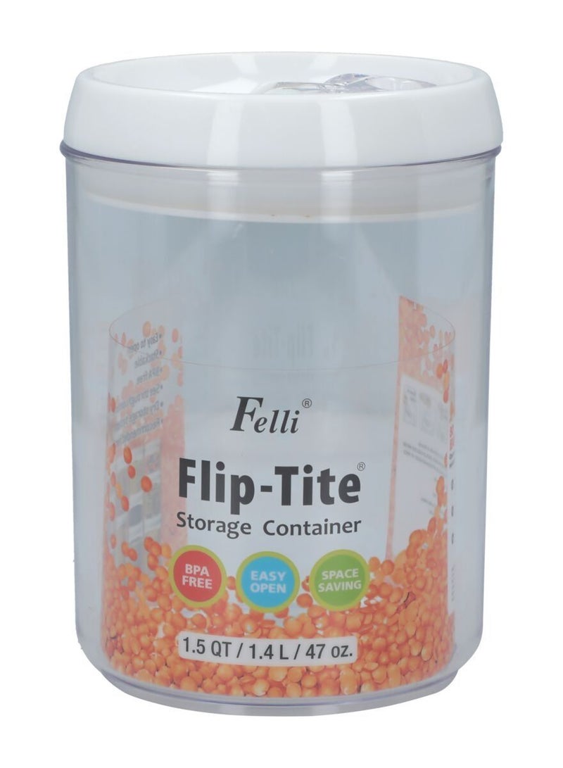 Felli Flip-Tite Storage Container Clear 47oz