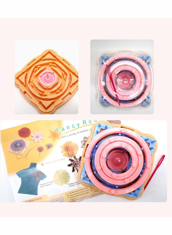 اعاره مجموعة نول حياكة الزهور، مجموعة أدوات حياكة نول الزهور من خيوط الصوف مع الإبر - Image 4