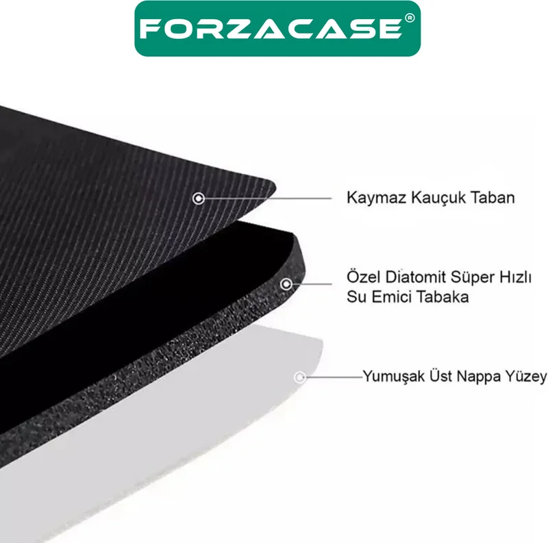 Forzacase Bath Mat Super Absorbent Nappa Leather Bath Ablution Mat with Non-Slip Base - FC121