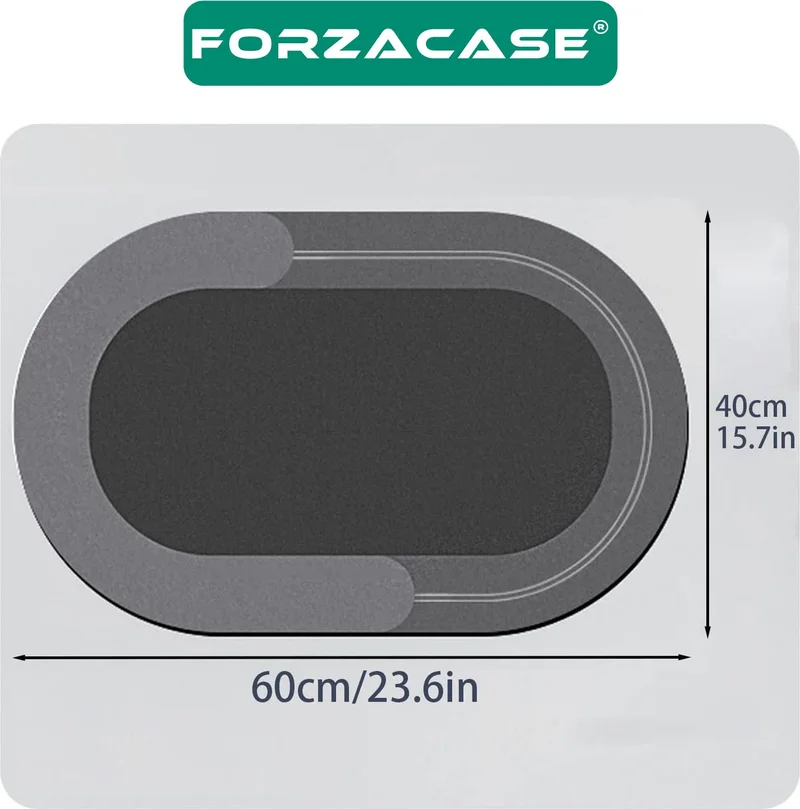 Forzacase Bath Mat Super Absorbent Nappa Leather Bath Ablution Mat with Non-Slip Base - FC121