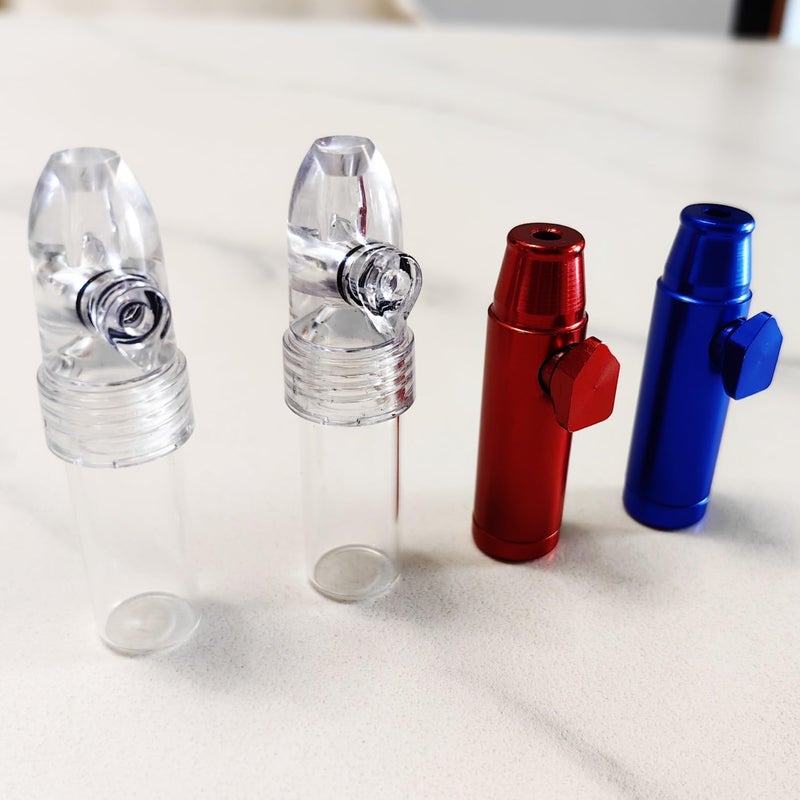 MuYuDaDi 4 Pack Mini Pepper Shaker Premium Metal Spice Dispenser and Sweetener Portable Travel Storage (Anodized Aluminum) (Glass) - Image 5